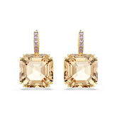 Millenia drop earrings, Mixed cuts, Caramel, Gold-tone plated